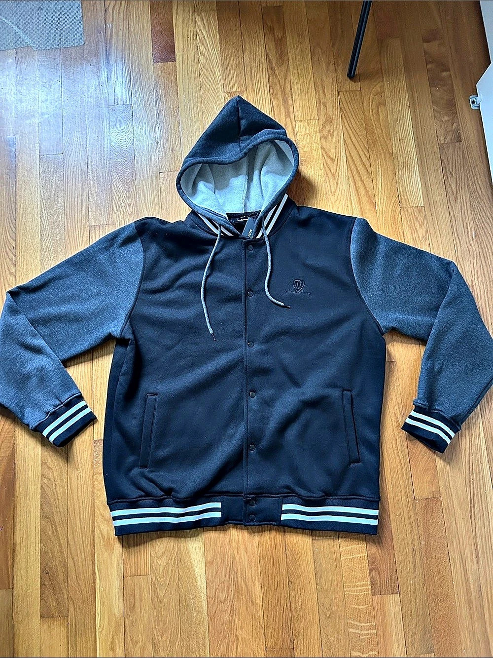 Encore Boston Harbor Winn Resort Hooded Black Gray Varsity Jacket Size 3XL NWT